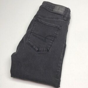 AMERICAN EAGLE HI-RISE JEGGING JEANS 2/26x30 BLACKWASH NEXT LEVEL STRETCH ⭐️